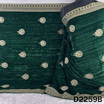 Zari Sequins Embroidered Crush Velvet Dupatta - D2259