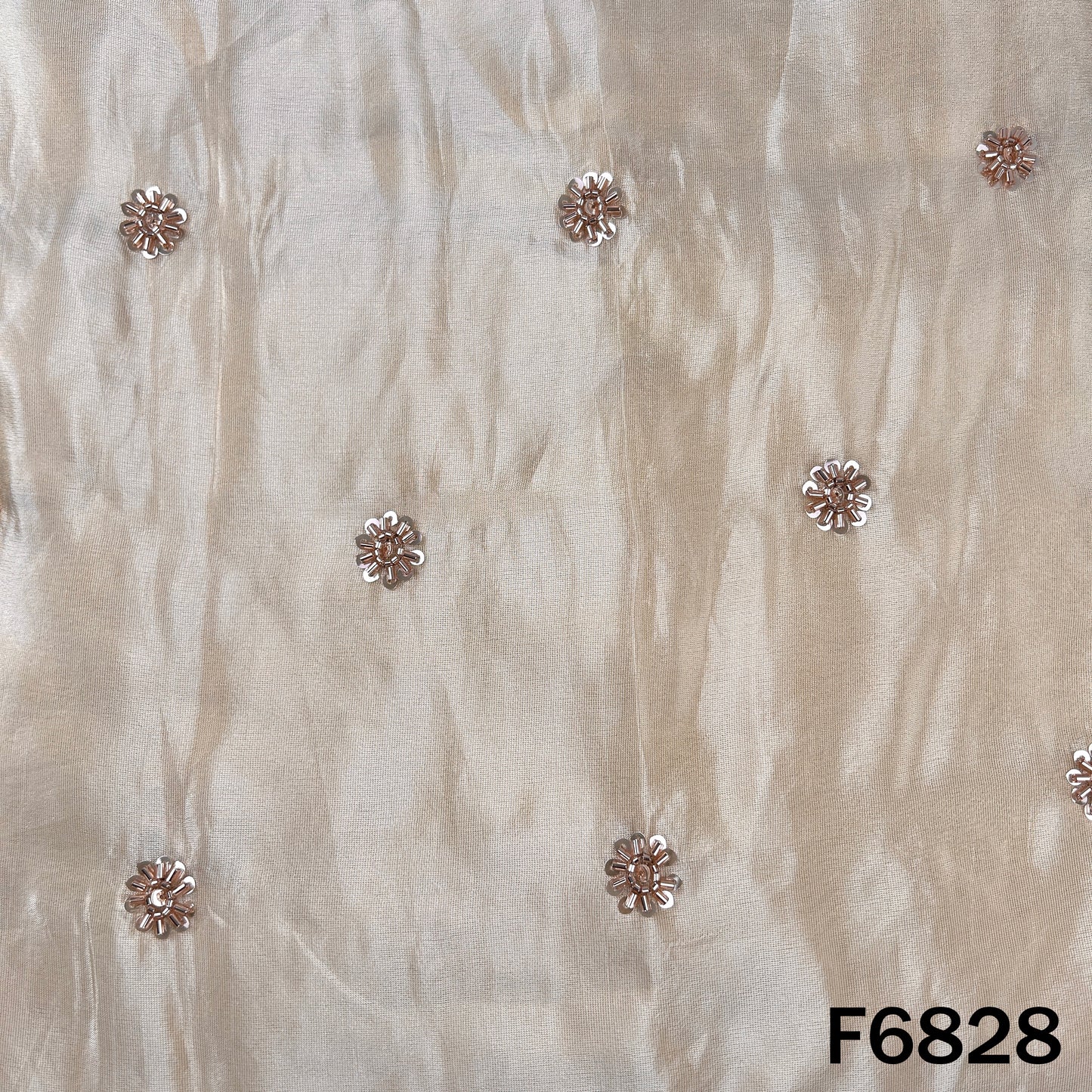 Dyeable Cut dana Sequins Work Shimmer Tissue Fabric - F6828