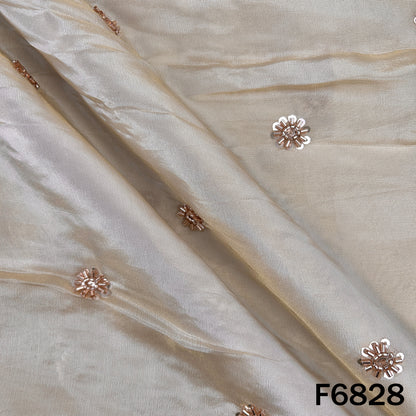 Dyeable Cut dana Sequins Work Shimmer Tissue Fabric - F6828