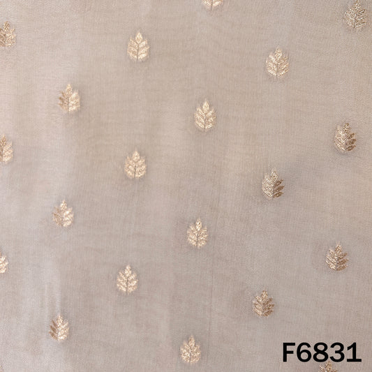 Dyeable Zari Work Shimmer Tissue Fabric - F6831
