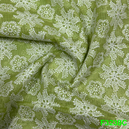 Thread Embroidered Kota Cotton Fabric-F3238