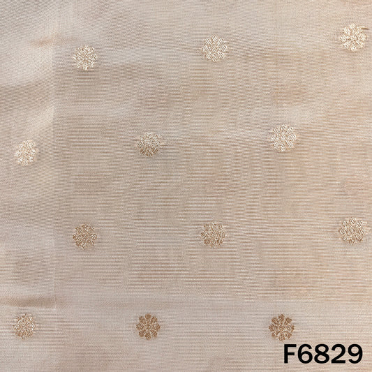 Dyeable Zari Work Shimmer Tissue Fabric - F6829