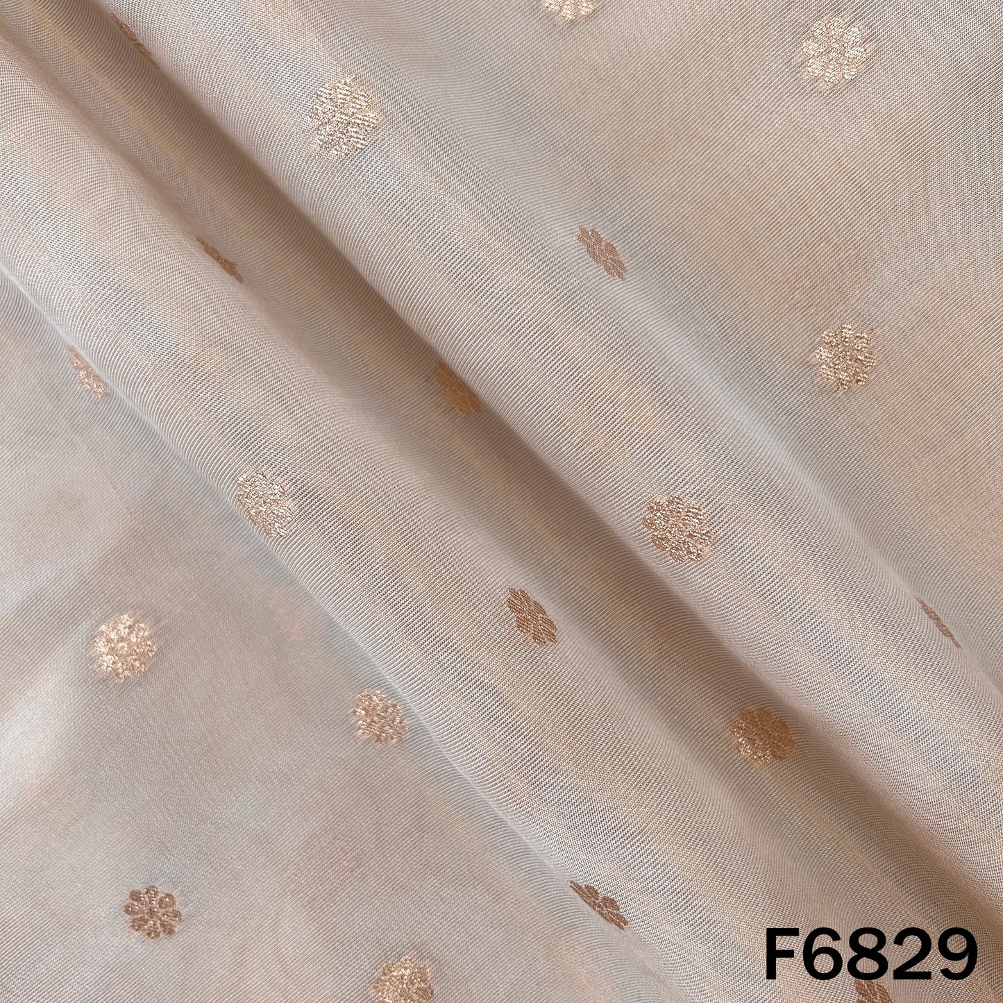 Dyeable Zari Work Shimmer Tissue Fabric - F6829