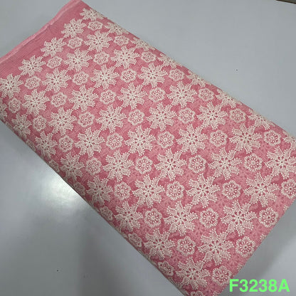 Thread Embroidered Kota Cotton Fabric-F3238