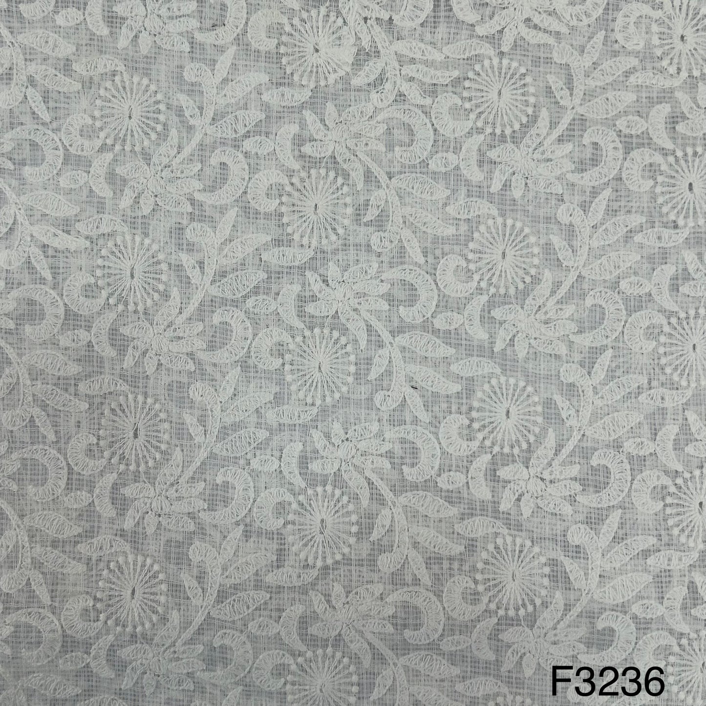 Thread Embroidered Kota Cotton Fabric-F3235