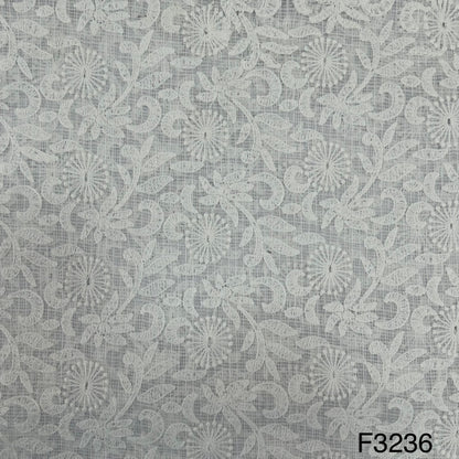 Thread Embroidered Kota Cotton Fabric-F3235