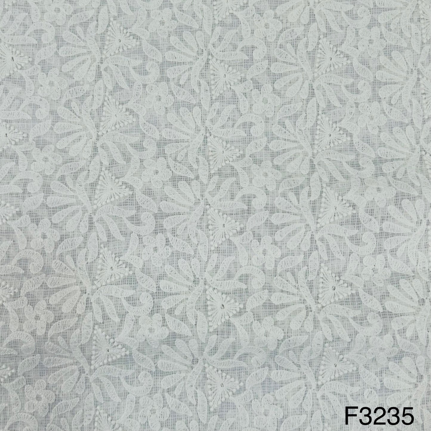Thread Embroidered Kota Cotton Fabric-F3235