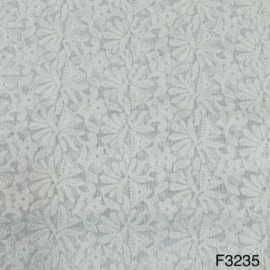Thread Embroidered Kota Cotton Fabric-F3235