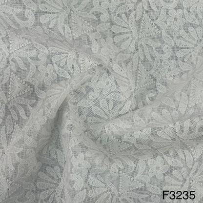 Thread Embroidered Kota Cotton Fabric-F3235