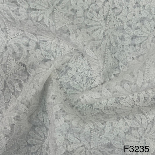 Thread Embroidered Kota Cotton Fabric-F3235