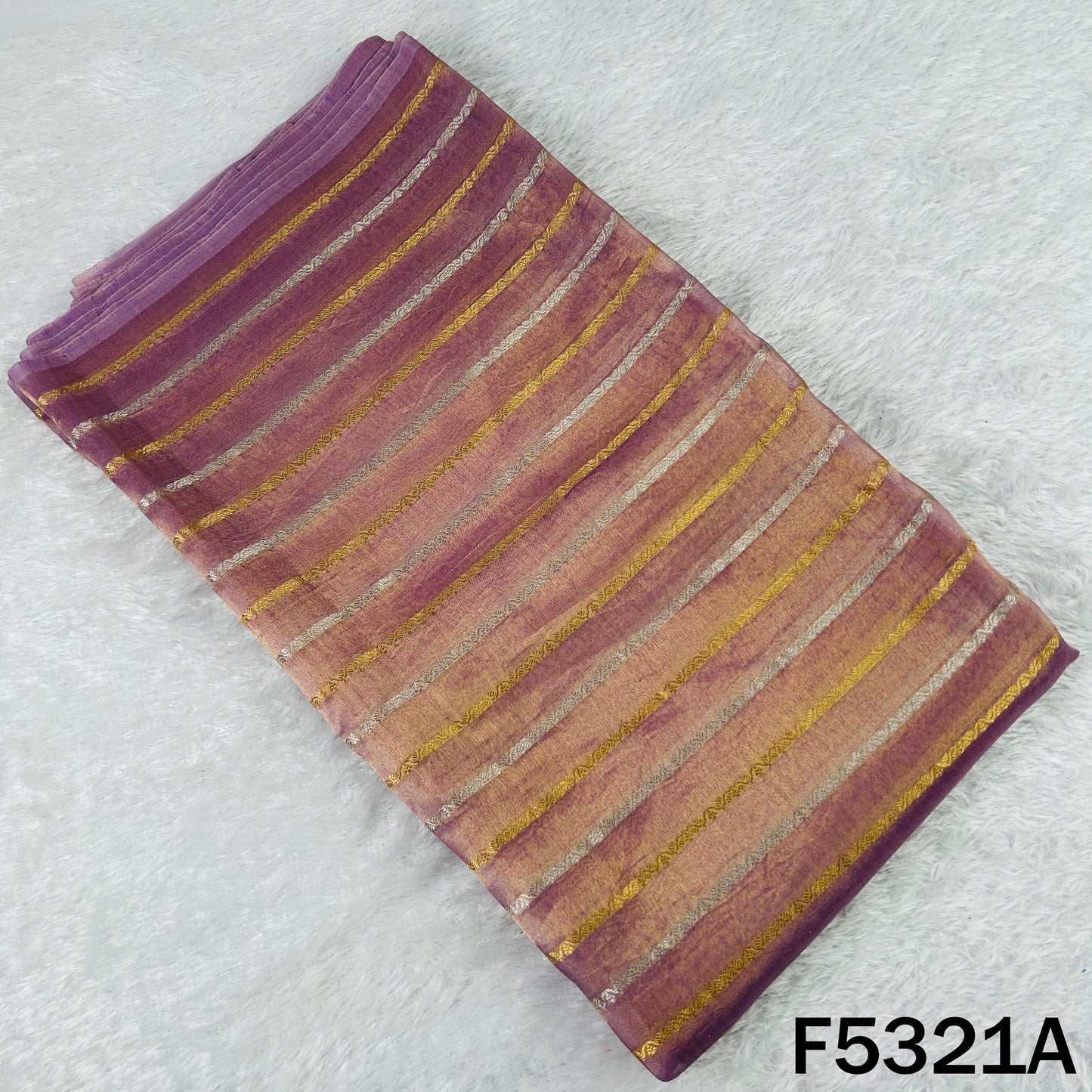 Zari Work Pure Tissue Fabric - F5321