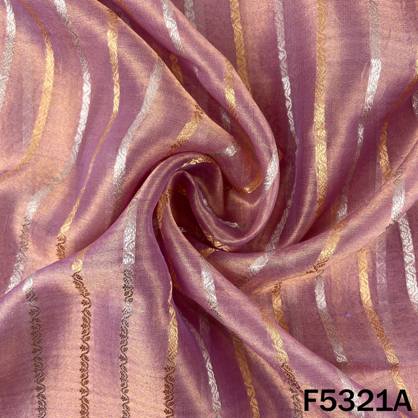 Zari Work Pure Tissue Fabric - F5321