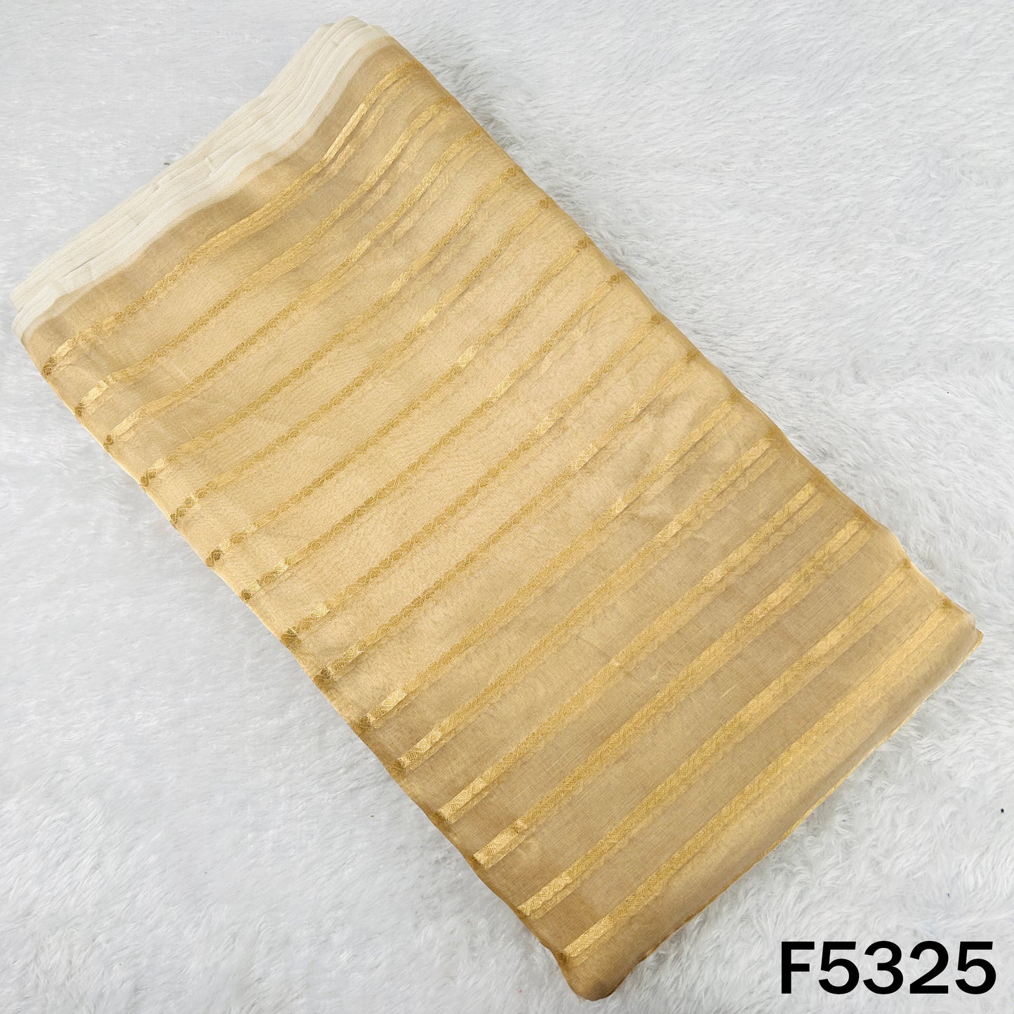 Zari Work Pure Tissue Fabric - F5325