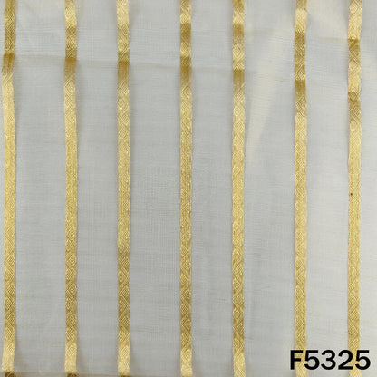 Zari Work Pure Tissue Fabric - F5325