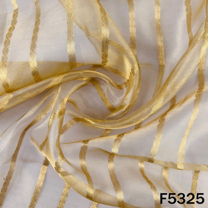 Zari Work Pure Tissue Fabric - F5325