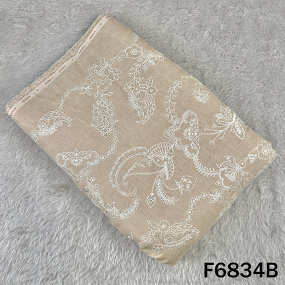 Thread Sequins Embroidered Linen Fabric - F6834