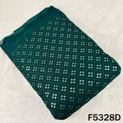 Thread Embroidered Mirror Wok Georgette Fabric - F5328