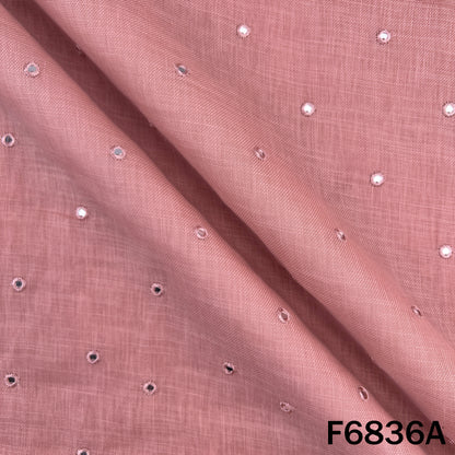 Thread Sequins Work Linen Fabric - F6836