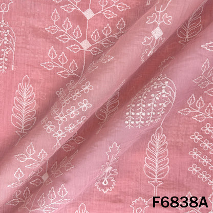 Thread Embroidered Mul Chanderi Fabric - F6838