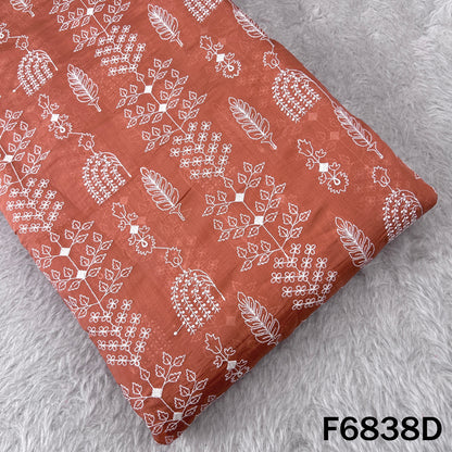 Thread Embroidered Mul Chanderi Fabric - F6838