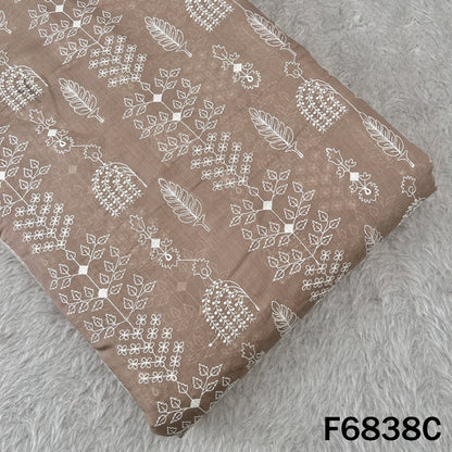 Thread Embroidered Mul Chanderi Fabric - F6838