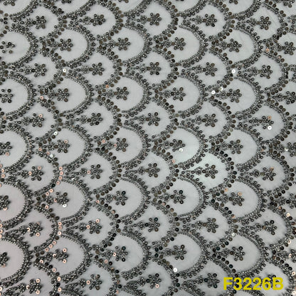 Cut Dana Embroidered Net Fabric - F3226