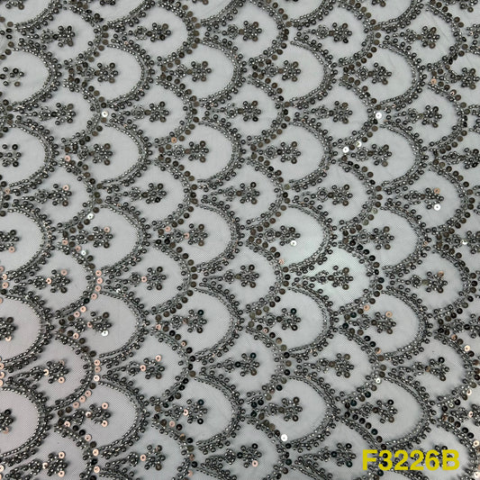 Cut Dana Embroidered Net Fabric - F3226