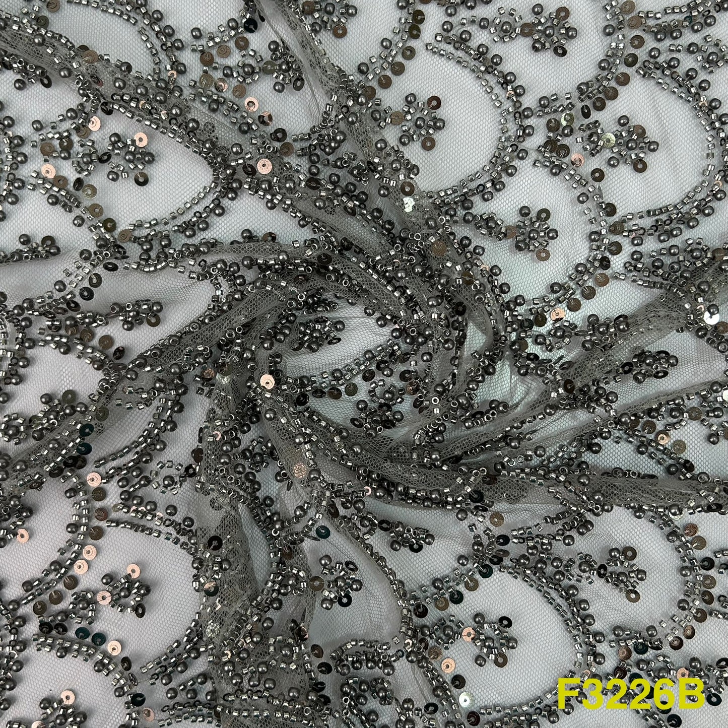 Cut Dana Embroidered Net Fabric - F3226