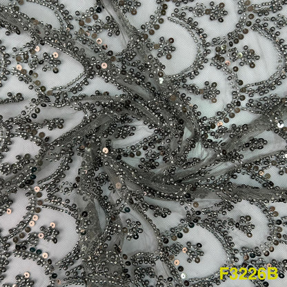 Cut Dana Embroidered Net Fabric - F3226