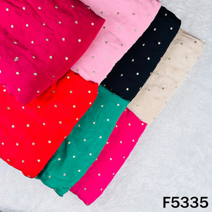 Zari Sequins Work Chinnon Chiffon Fabric - F5335