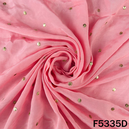 Zari Sequins Work Chinnon Chiffon Fabric - F5335
