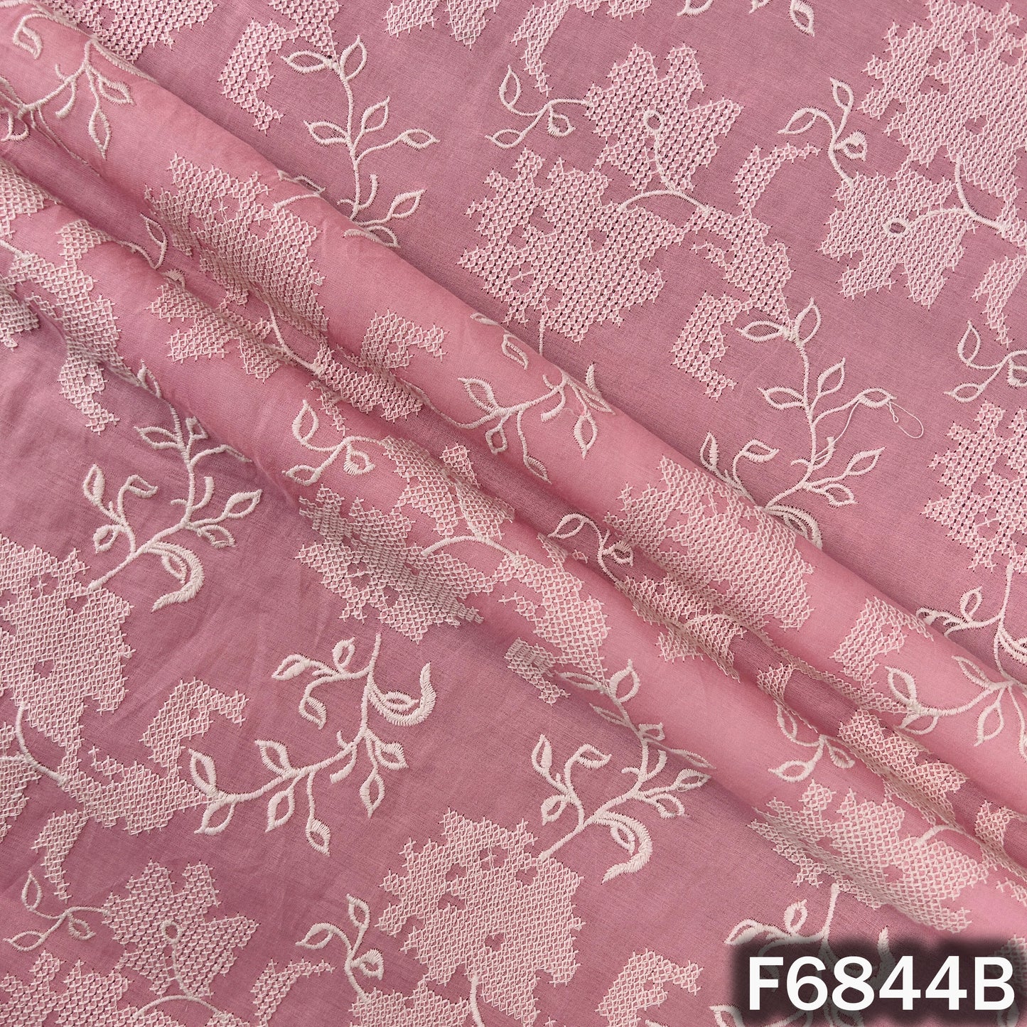 Cross Stitch Embroidered 2*2 Rubia Cotton Fabric - F6844
