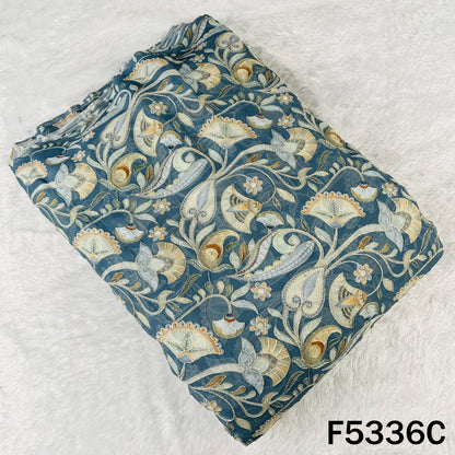 Digital Print Zari Embroidered Georgette Fabric - F5336