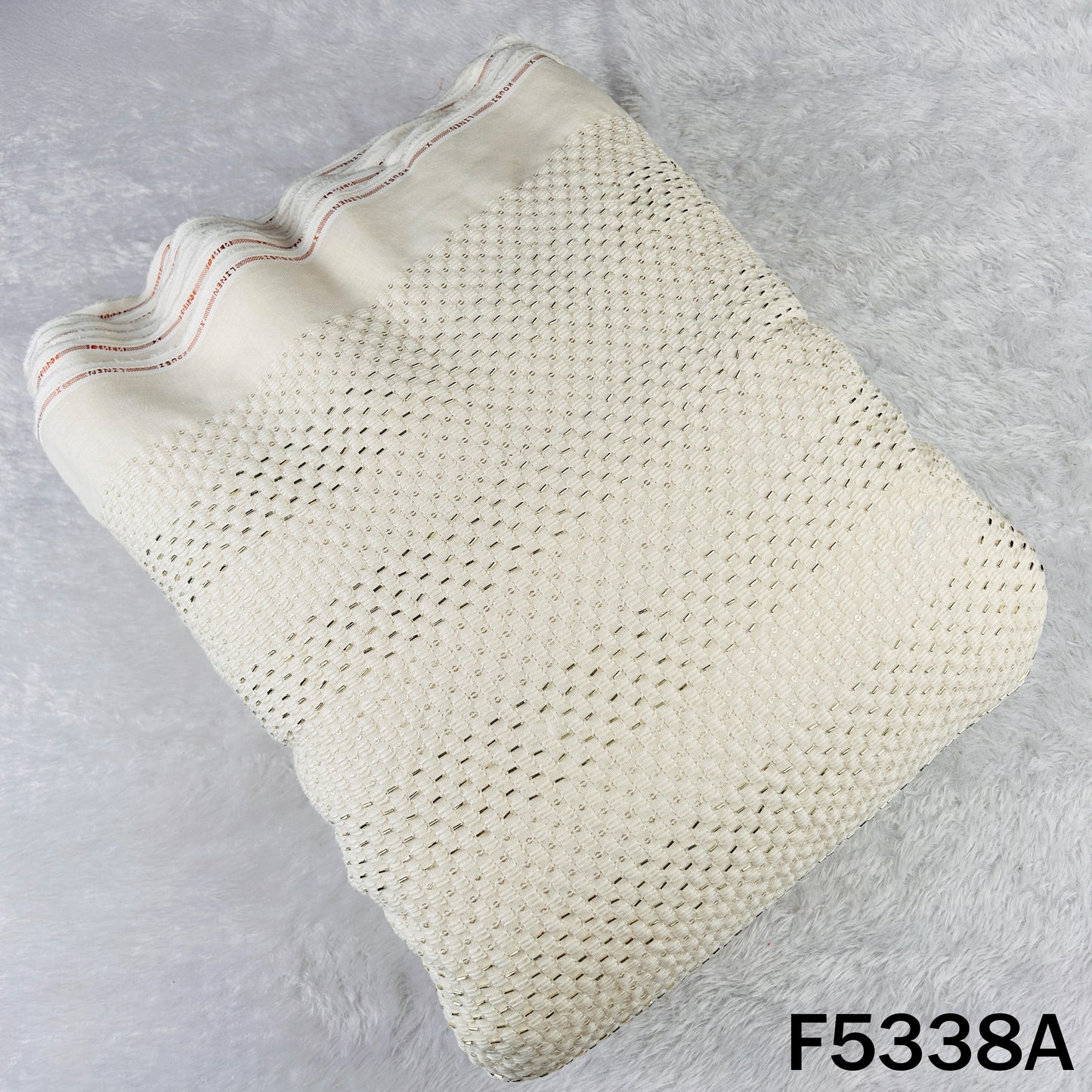 Cut Dana Thread Embroidered Linen Cotton Fabric - F5338