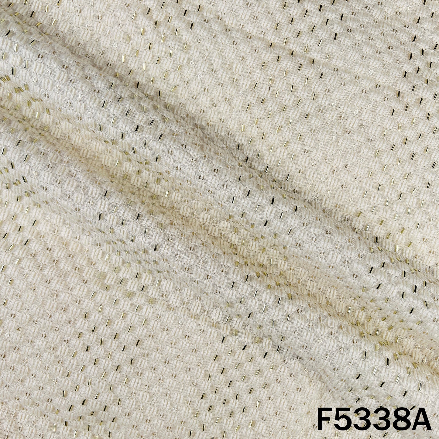 Cut Dana Thread Embroidered Linen Cotton Fabric - F5338