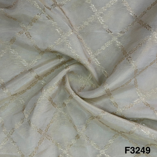 Dyeable Zari Tissue Fabric-F3249
