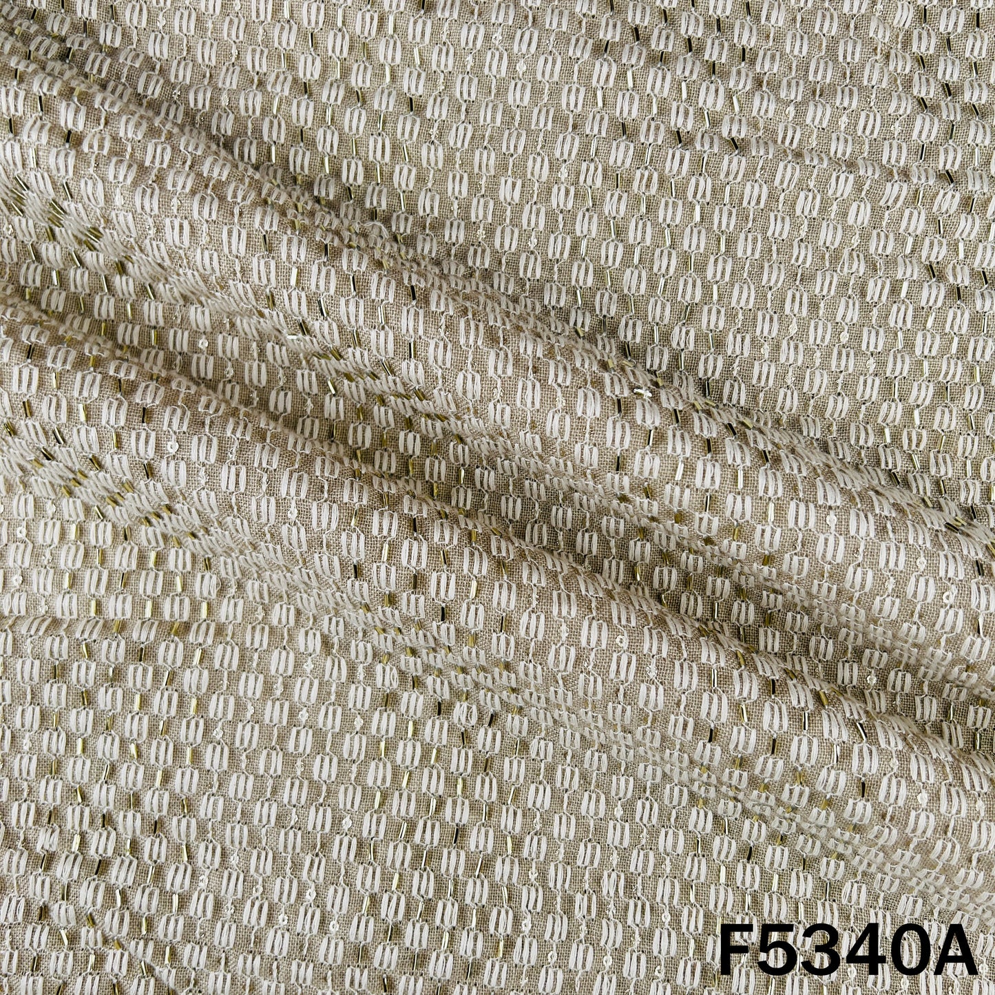 Cut Dana Thread Embroidered Linen Cotton Fabric - F5340