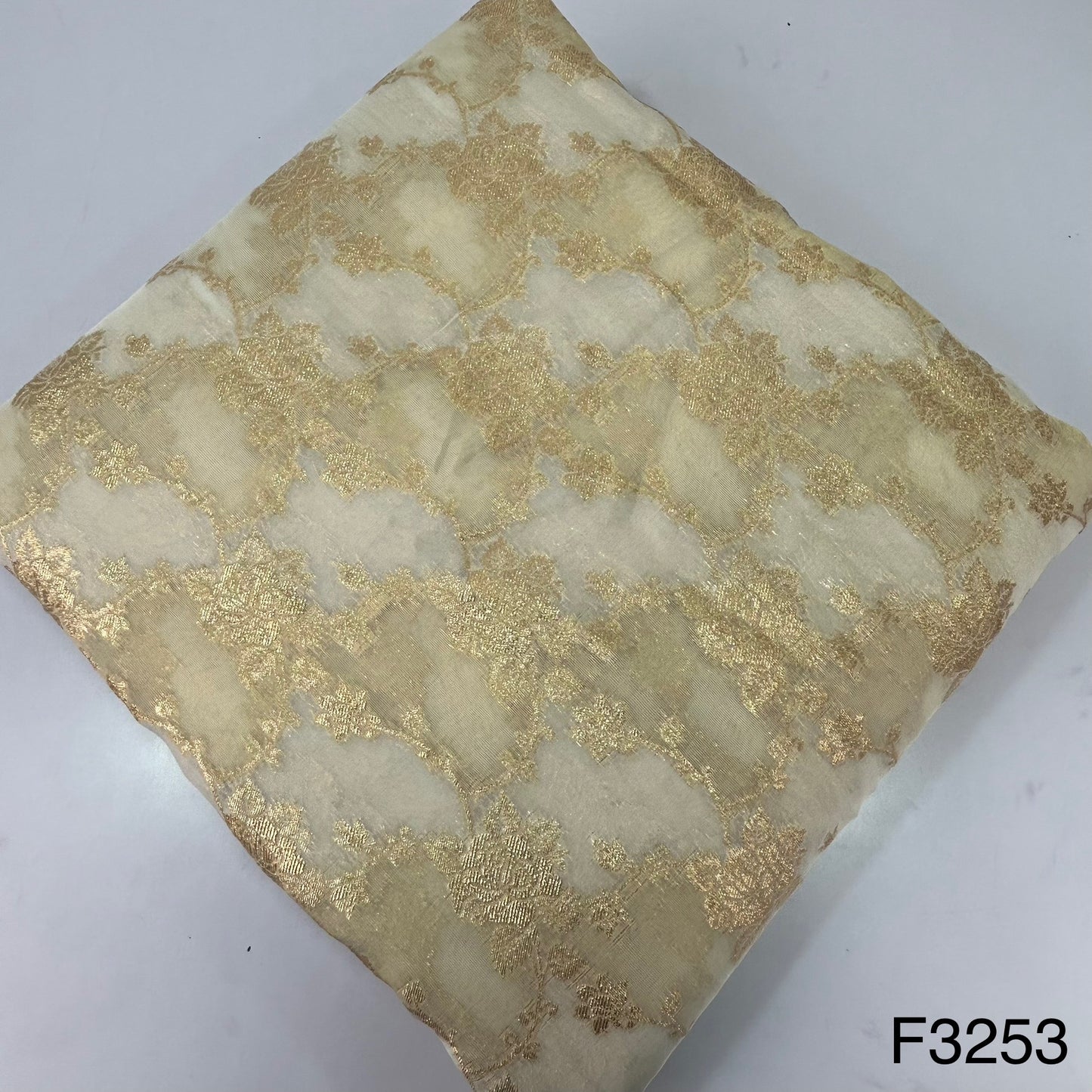 Dyeable Zari Tissue Fabric-F3253