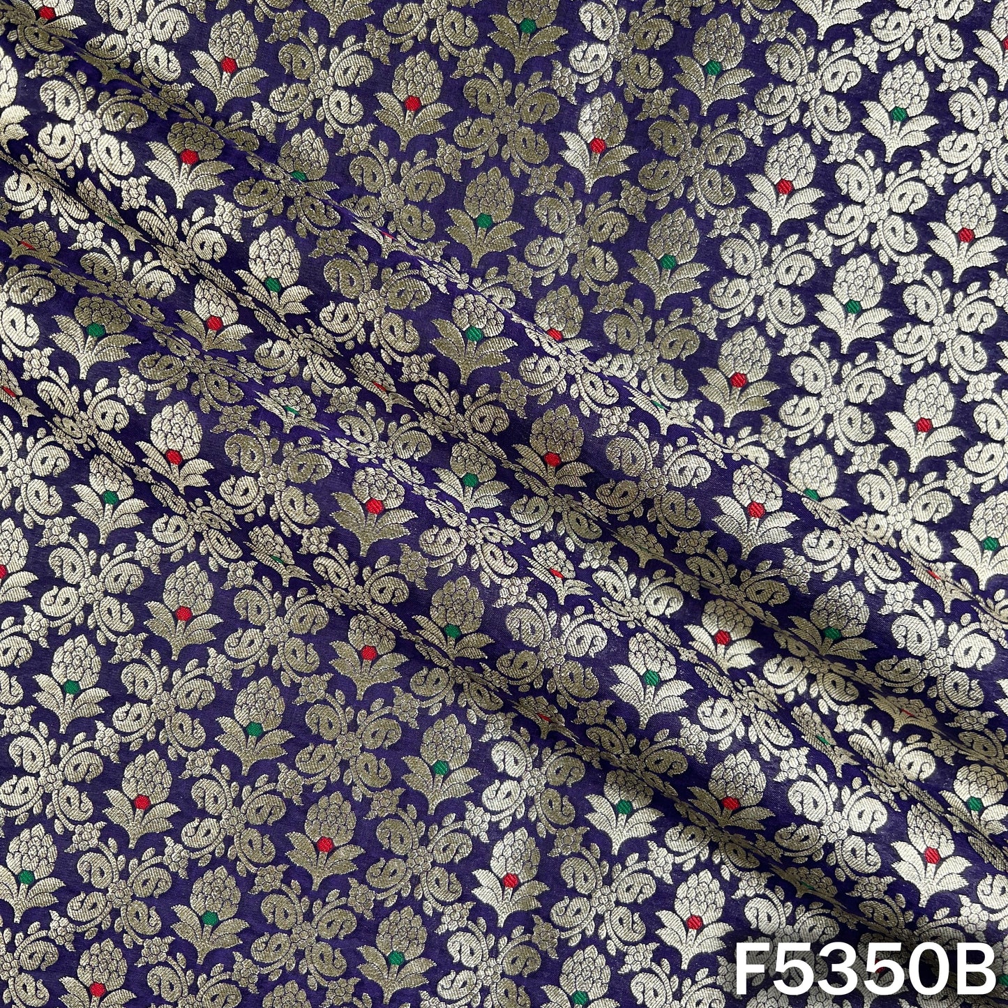 Zari Work Banarasi Brocade Silk Fabric - F5350