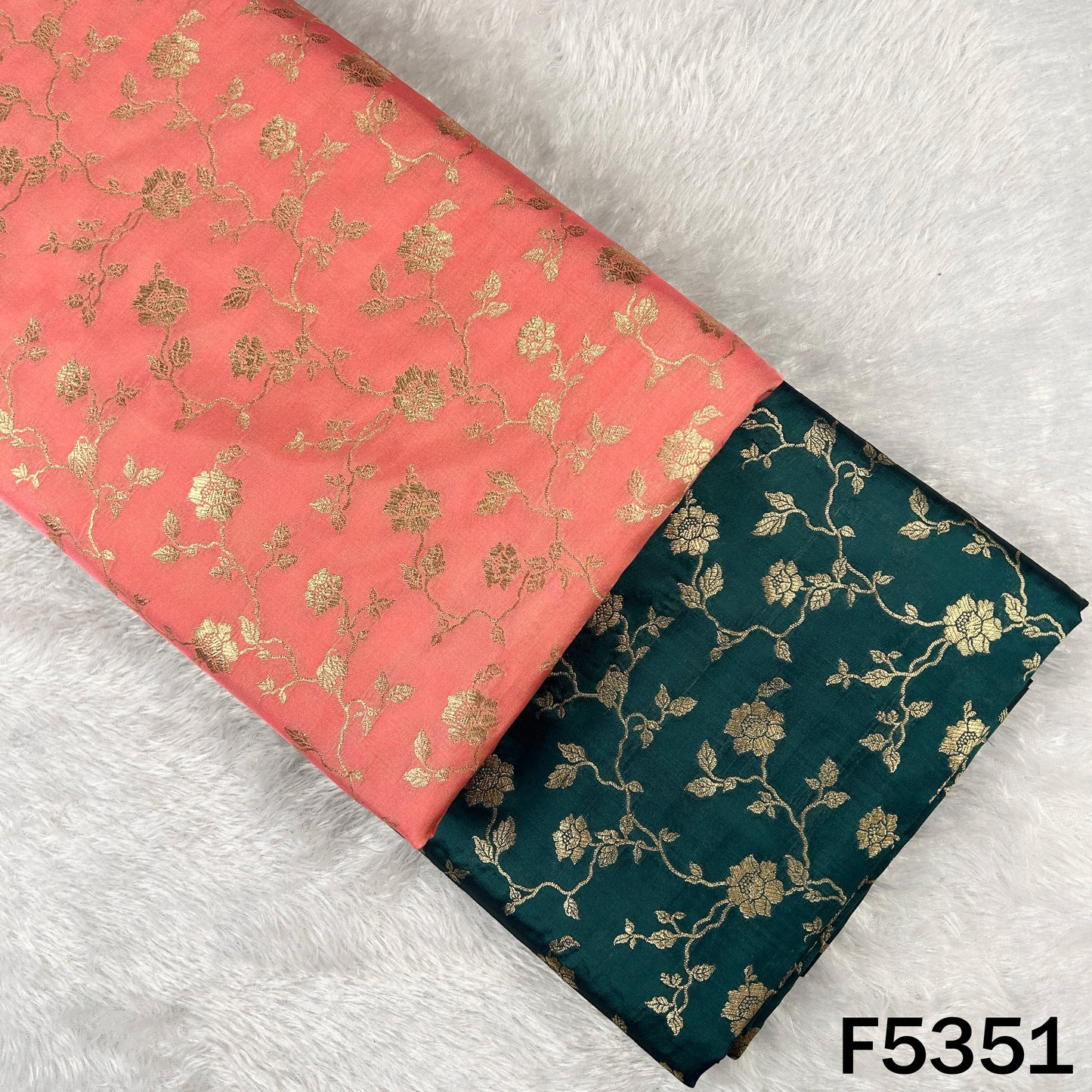 Zari Work Banarasi Brocade Silk Fabric - F5351