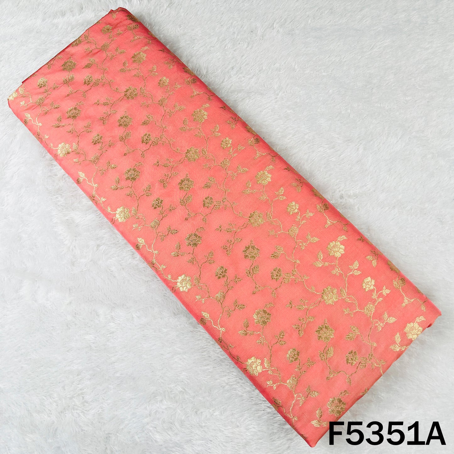 Zari Work Banarasi Brocade Silk Fabric - F5351