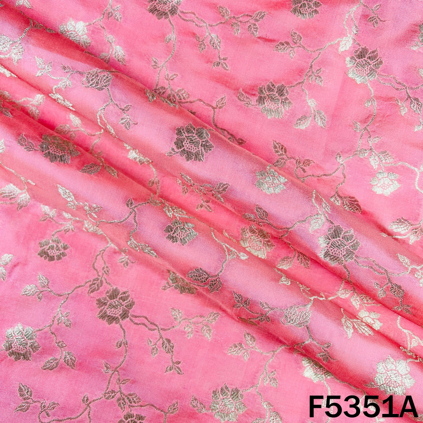 Zari Work Banarasi Brocade Silk Fabric - F5351