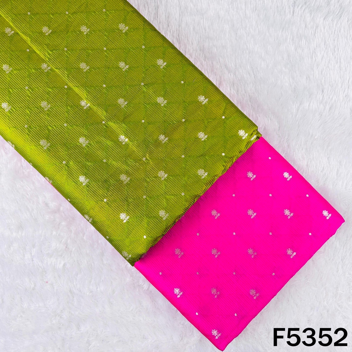 Zari Work Pure Banarasi Brocade Silk Fabric - F5352