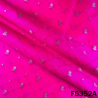 Zari Work Pure Banarasi Brocade Silk Fabric - F5352