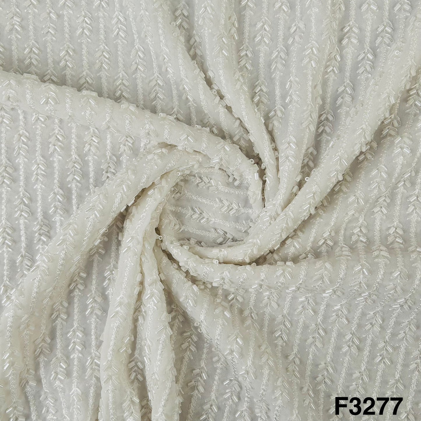 Cut Dana Thread Embroidered Georgette Fabric-F3277