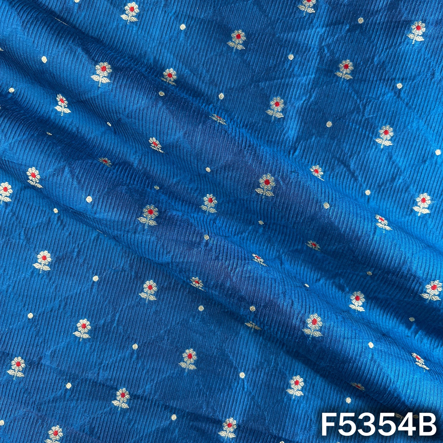 Zari Work Pure Banarasi Brocade Silk Fabric - F5354