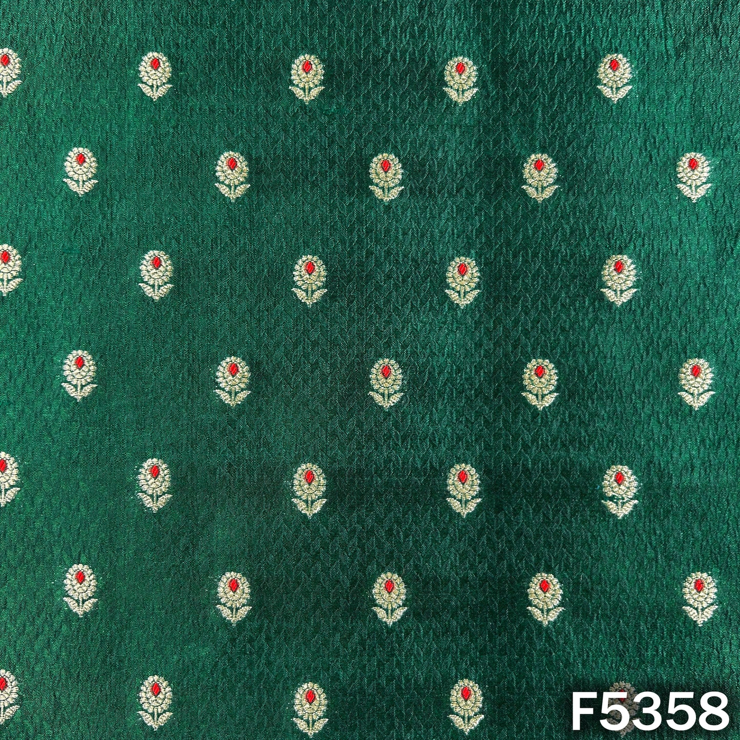 Zari Work Pure Banarasi Brocade Silk Fabric - F5358