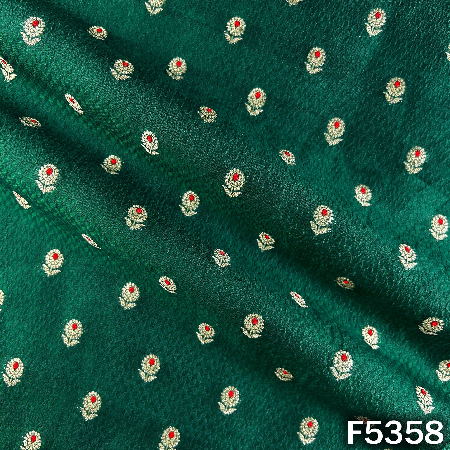 Zari Work Pure Banarasi Brocade Silk Fabric - F5358