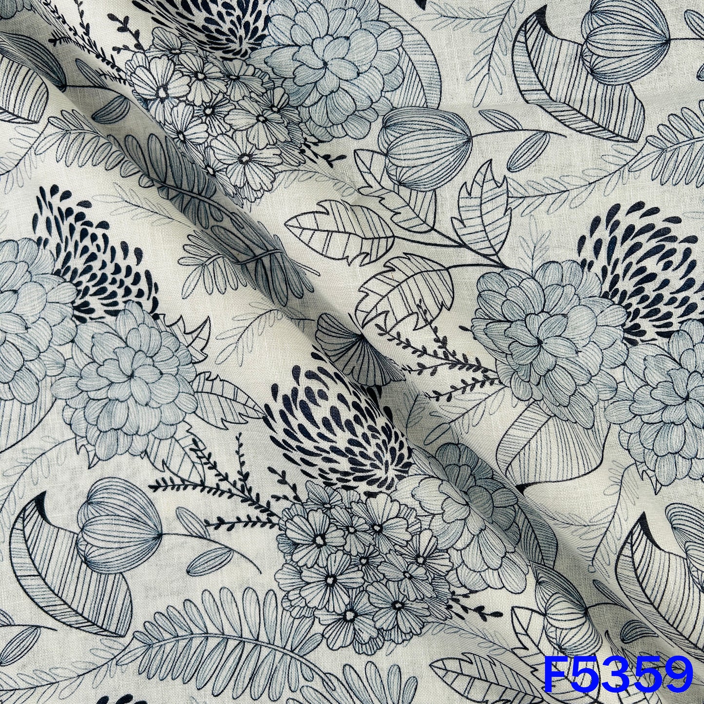 Digital Print Linen Cotton Fabric - F5359
