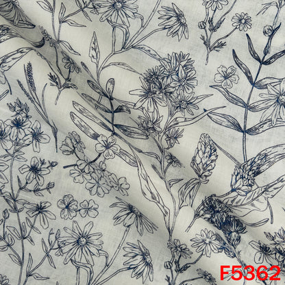 Digital Print  Linen Cotton Fabric - F5362